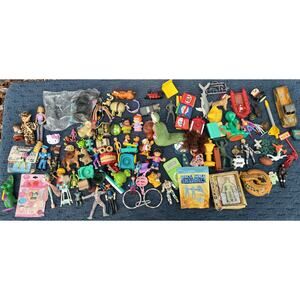 Kids Meal - Toy Box - Junk Drawer 100+ Mixed Lot Vintage Toys #6 McDs, BK, Parts